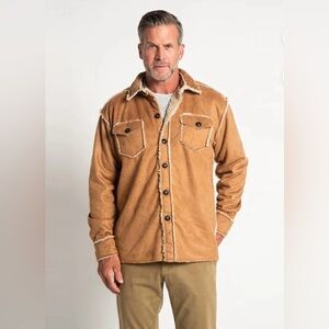 NWT True Grit Men's Brown Sherpa-Lined Shirt Jacket